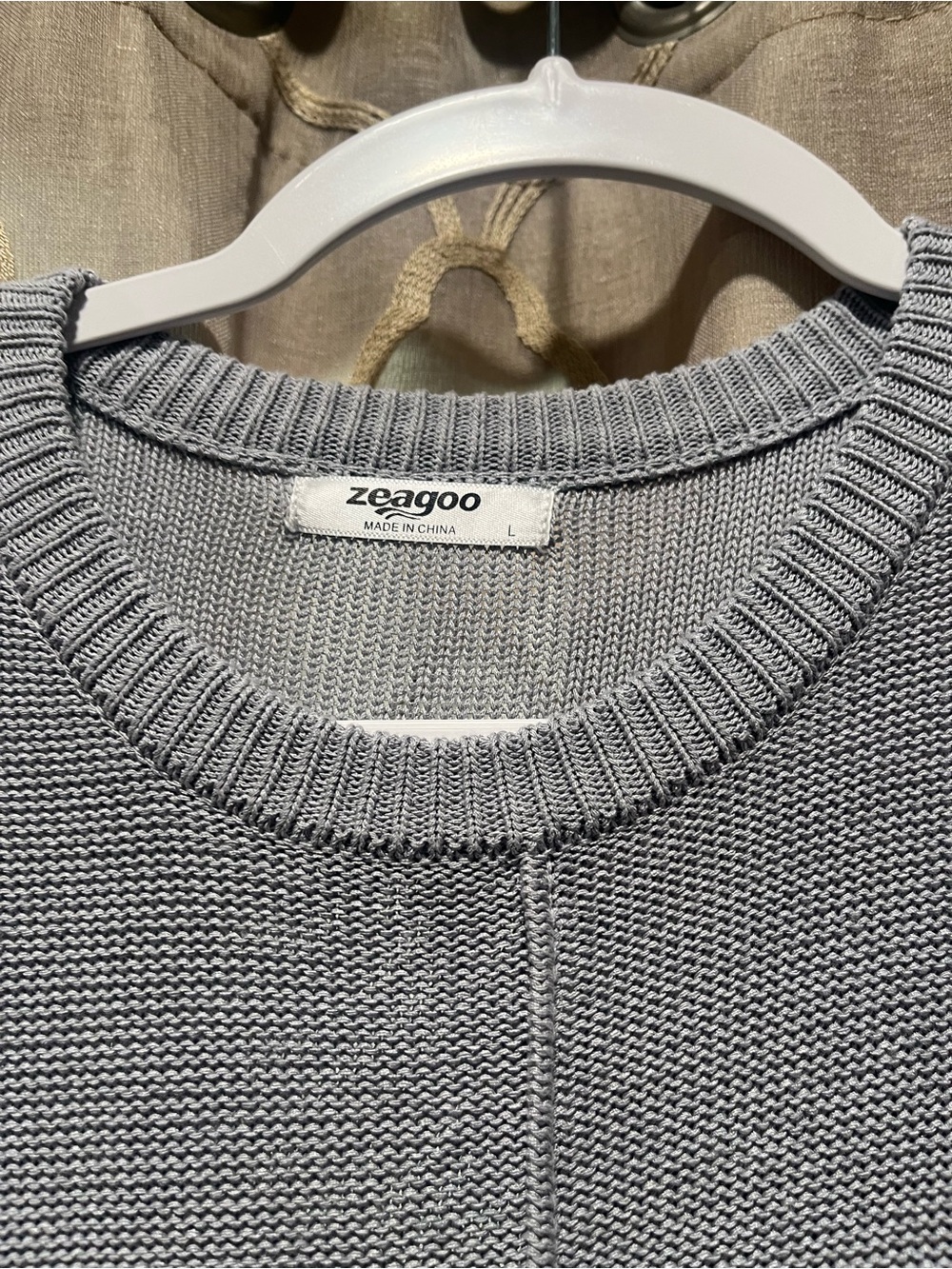 zeagoo Women's Crewneck Knit Top in Light Gray